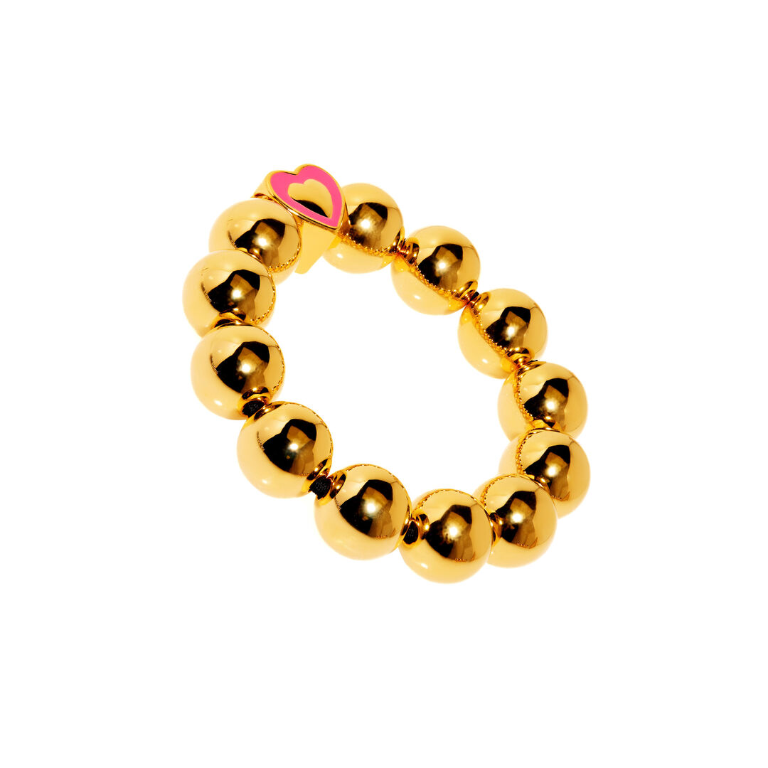 Браслет A Pink Heart Among Spheres Gold Bracelet FREE FORM фото 1