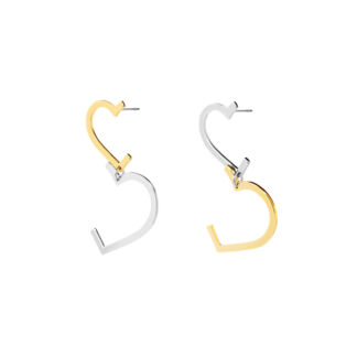 Серьги Bicolor Half-heart Earrings FREE FORM