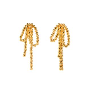 Серьги Golden Earrings With Bows Made Of Beads FREE FORM
