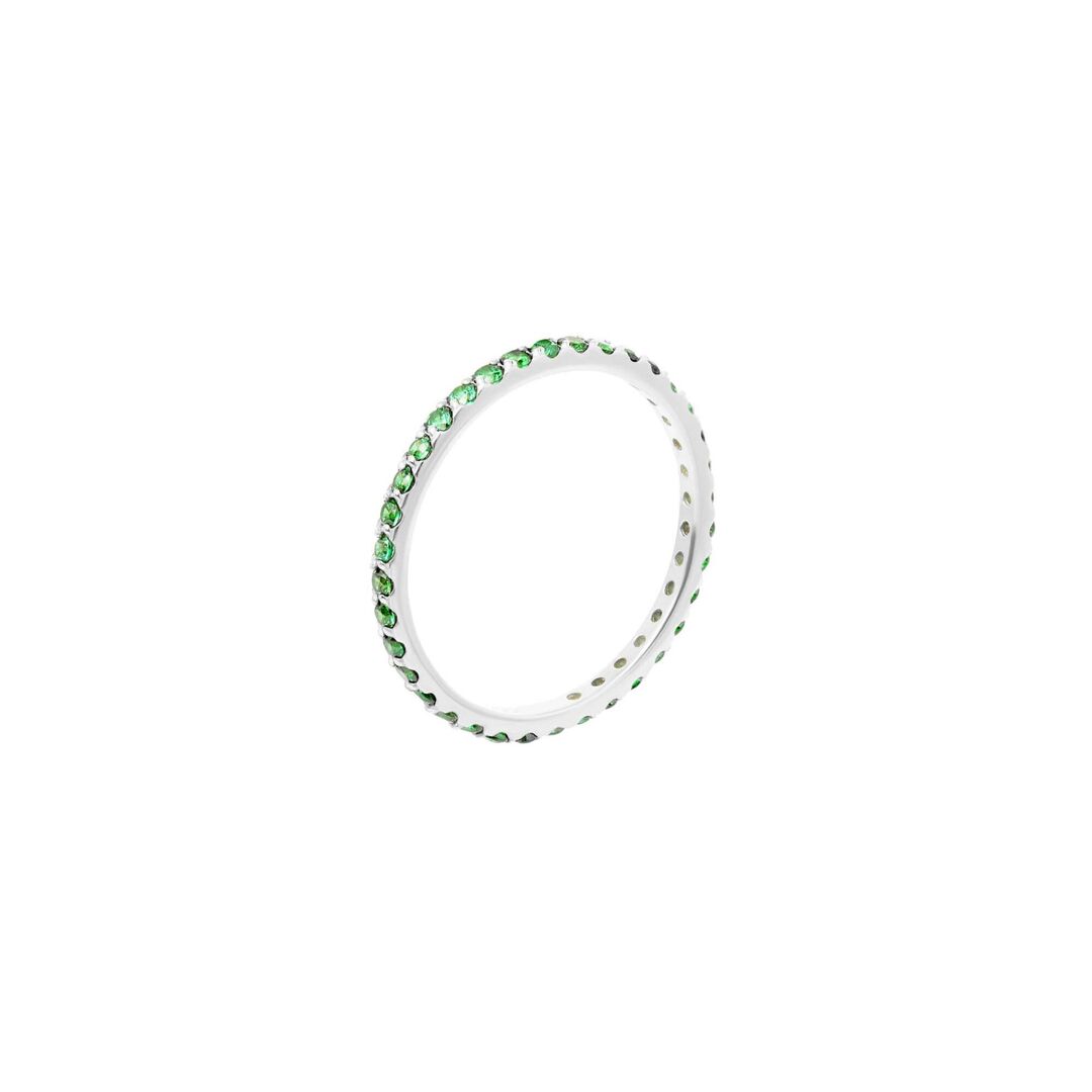 Кольцо Pave Tiny Ring – Silver Green VIVA LA VIKA фото 1