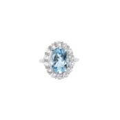 Кольцо Oval Blue Topaz Ring SECRETS фото 1