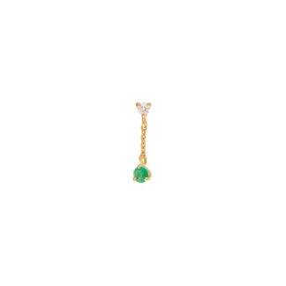 Моносерьга Emerald and Diamond Chain Earring VIVA LA VIKA