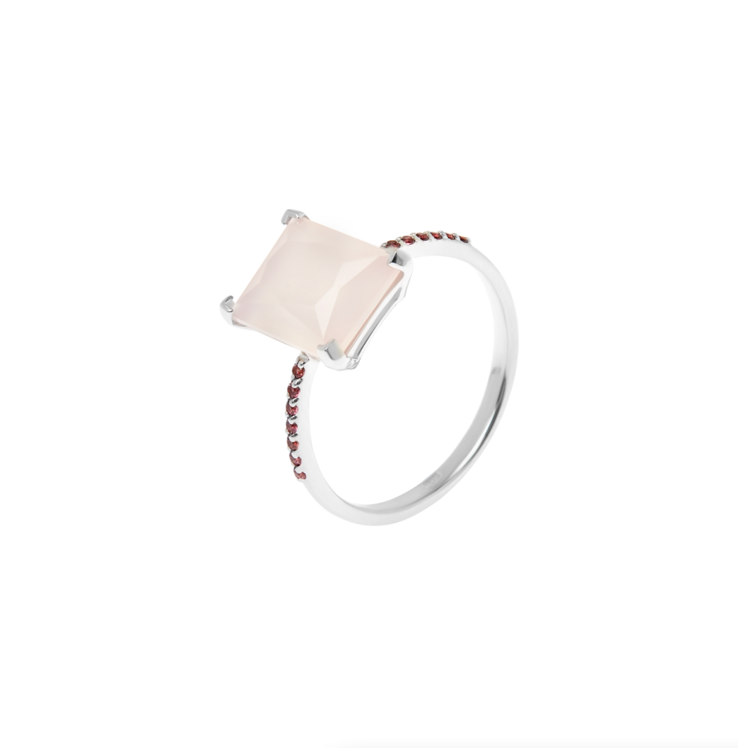 Baguette Rose Quartz Ring SECRETS фото 1