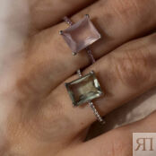 Baguette Rose Quartz Ring SECRETS фото 2