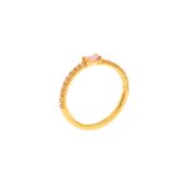 Кольцо Gold Thin Baguette Ring – Pink VIVA LA VIKA фото 3