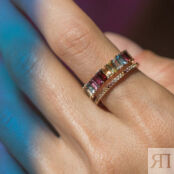 Кольцо Wide Gold Rainbow Ring SECRETS фото 3