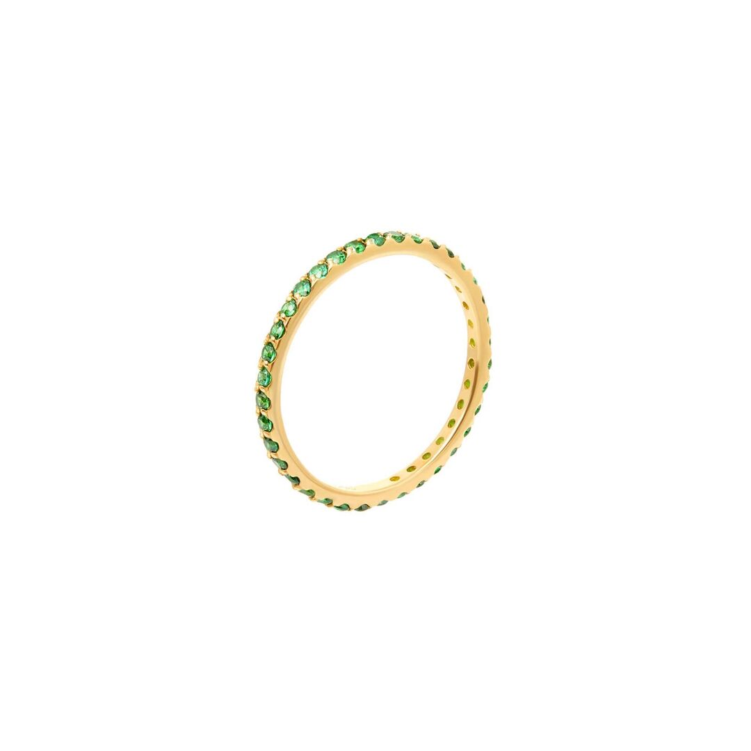 Кольцо Pave Tiny Ring – Gold Green VIVA LA VIKA фото 1