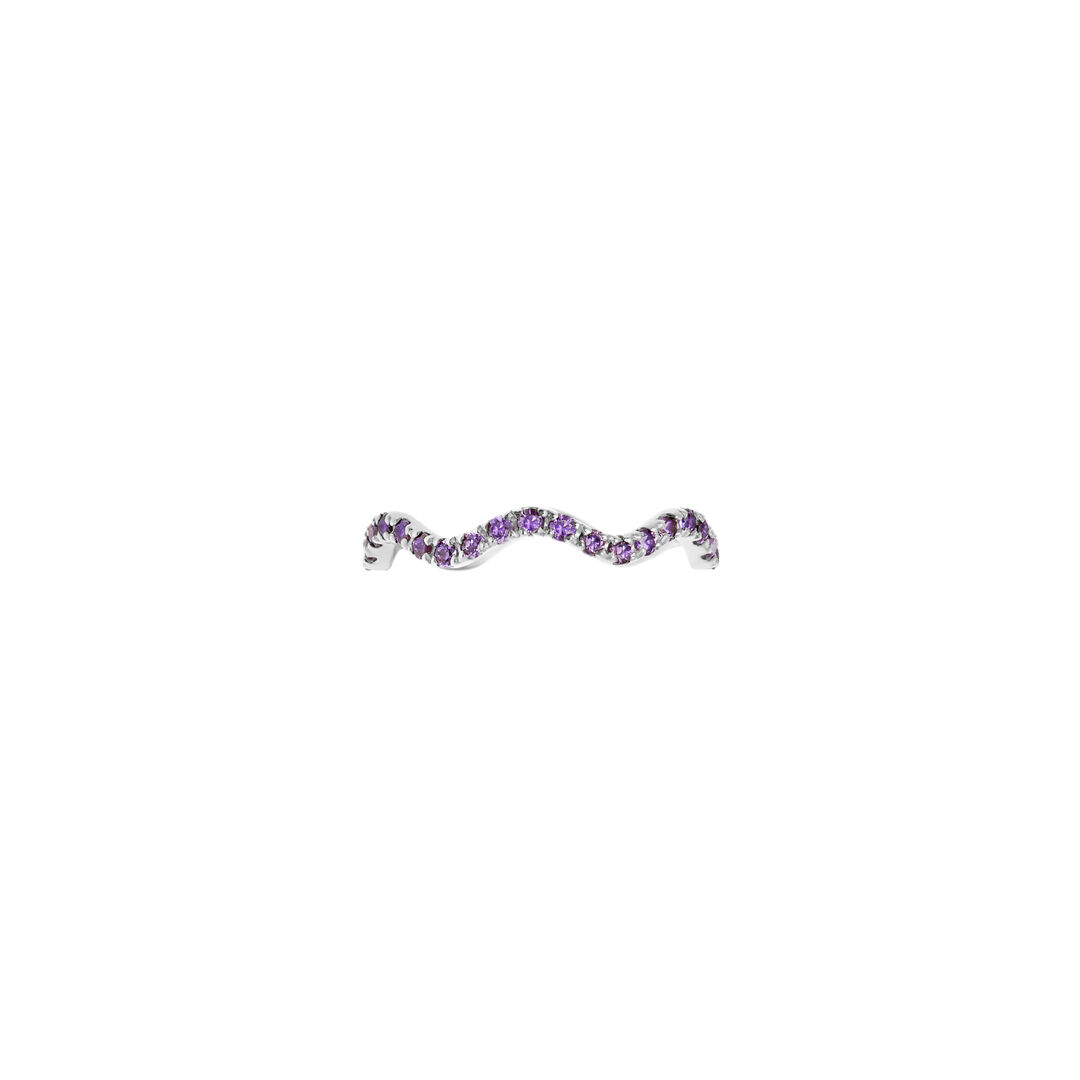 Кольцо Wave Pave Ring – Silver Violet VIVA LA VIKA фото 1