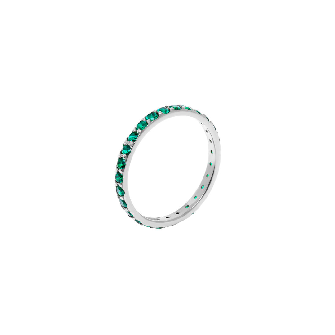 Кольцо Pave Ring – Silver Green VIVA LA VIKA фото 1