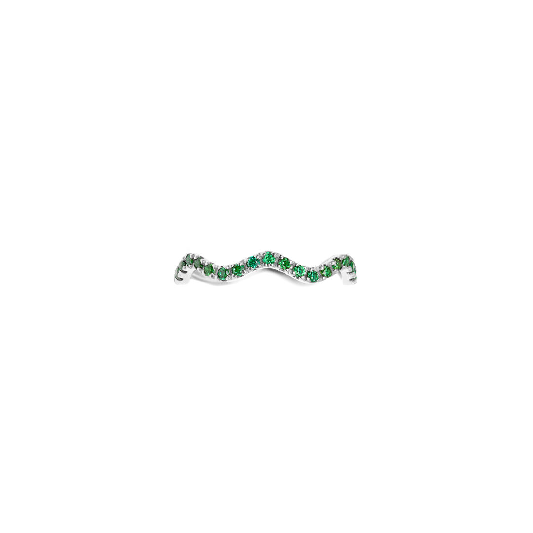 Кольцо Wave Pave Ring – Silver Green VIVA LA VIKA фото 1