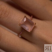 Кольцо Baguette Rose Quartz Gold Ring SECRETS фото 2