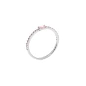 Кольцо Silver Thin Baguette Ring – Pink VIVA LA VIKA фото 3