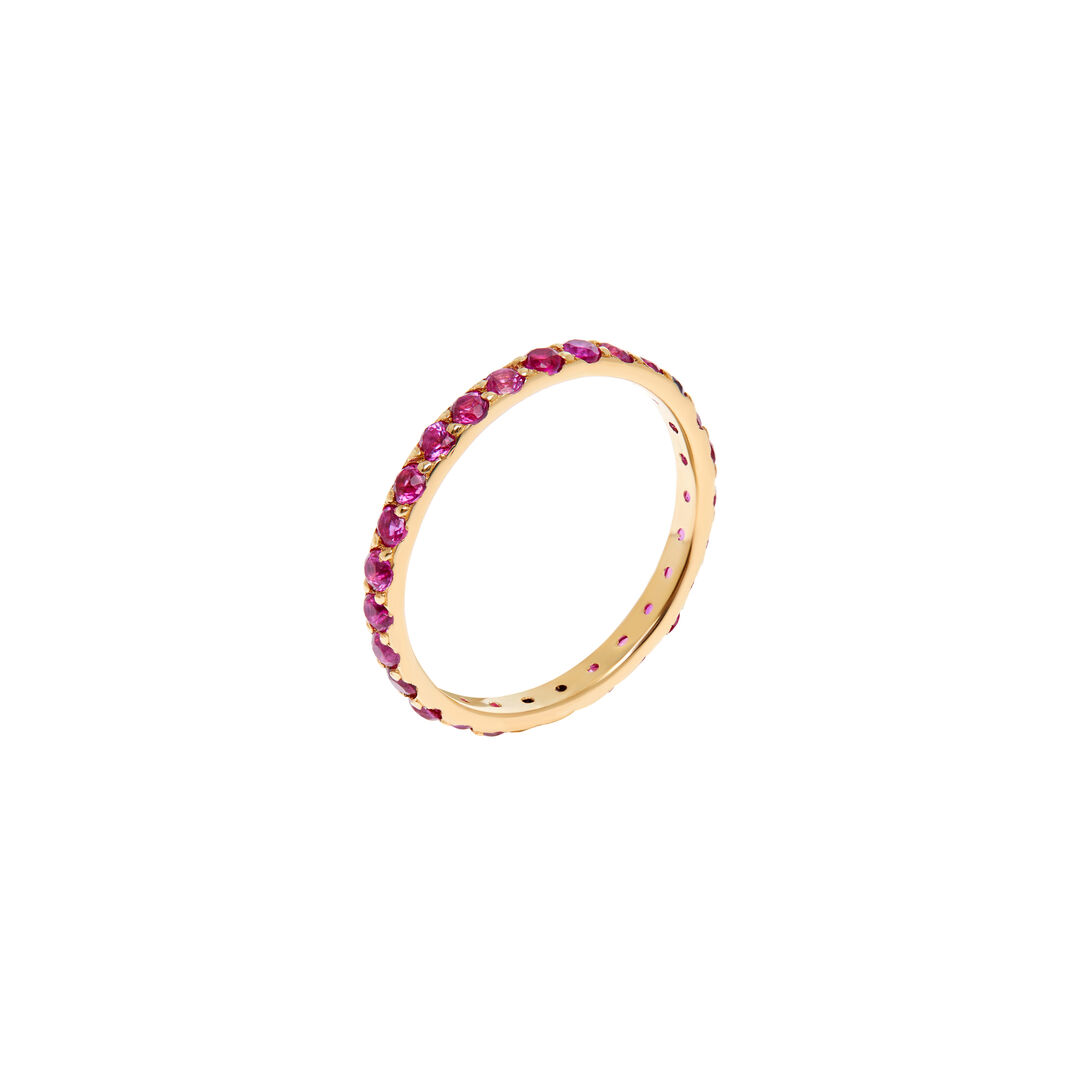 Кольцо Pave Ring – Gold Fuchsia VIVA LA VIKA фото 1