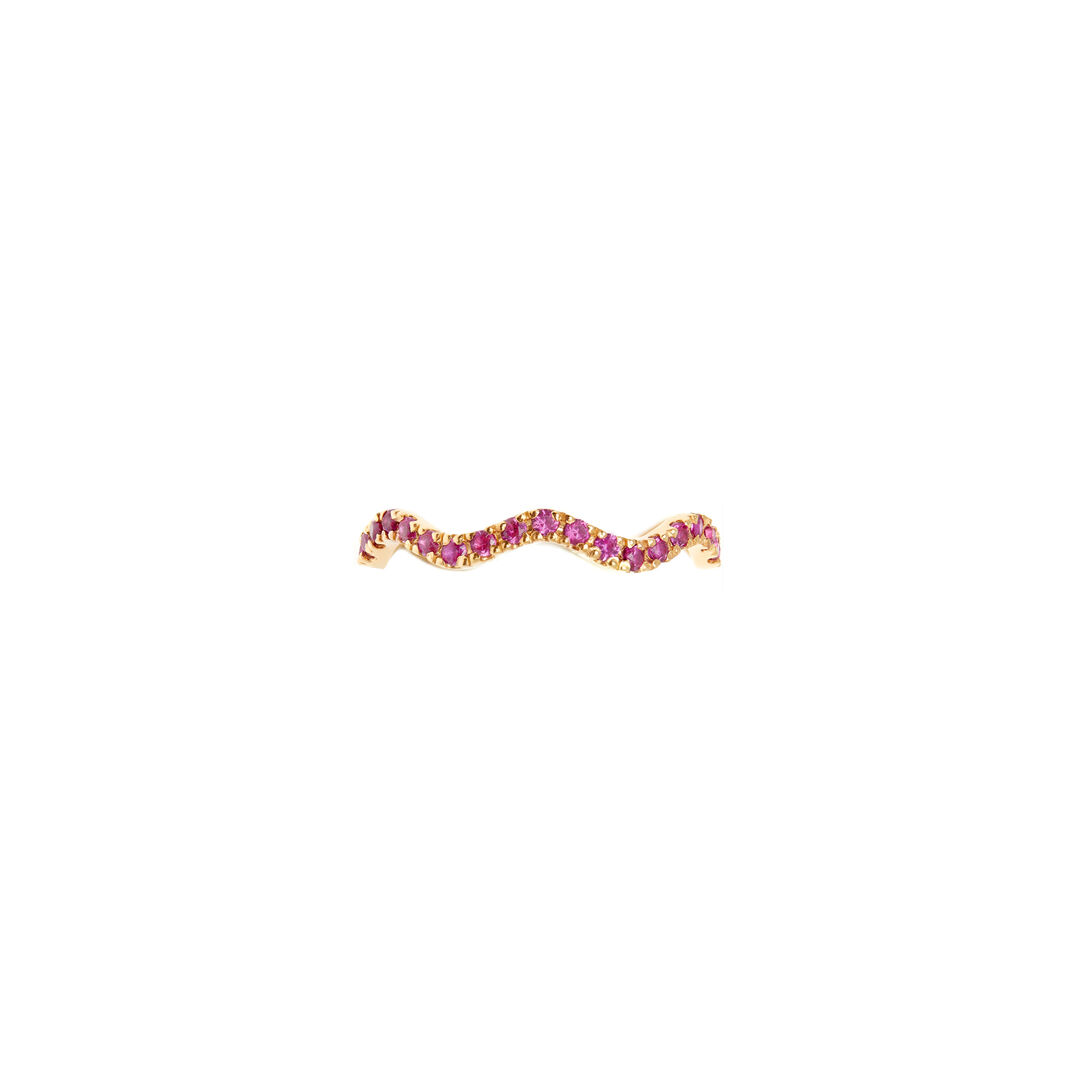 Кольцо Wave Pave Ring – Gold Fuchsia VIVA LA VIKA фото 1