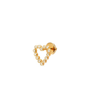 Пусет Diamond Open Heart Stud Earring – Gold VIVA LA VIKA