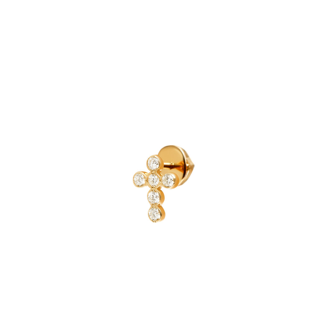 Пусет Diamond Cross Stud Earring – Gold VIVA LA VIKA фото 1