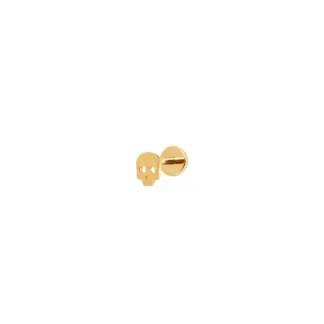 Лабрет Plain Skull Stud Earring - Gold VIVA LA VIKA