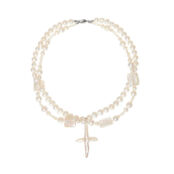 Колье Pearly Abundance Cross Necklace – Nacre HOLLY JUNE фото 1