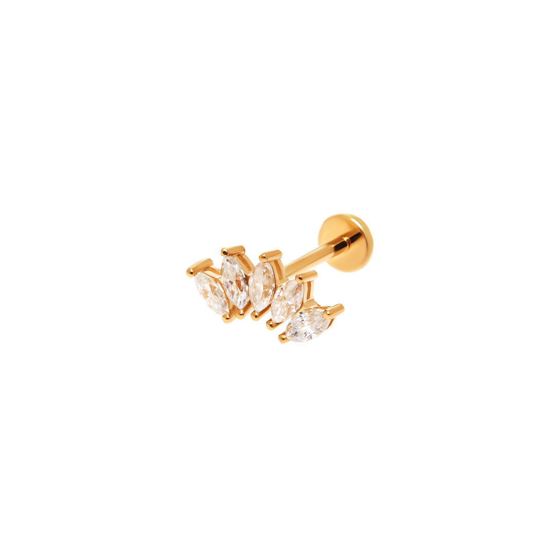 Лабрет Cincfoil Stud Earring – Gold VIVA LA VIKA фото 1