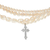 Колье Pearly Abundance Cross Necklace – Silver HOLLY JUNE фото 3