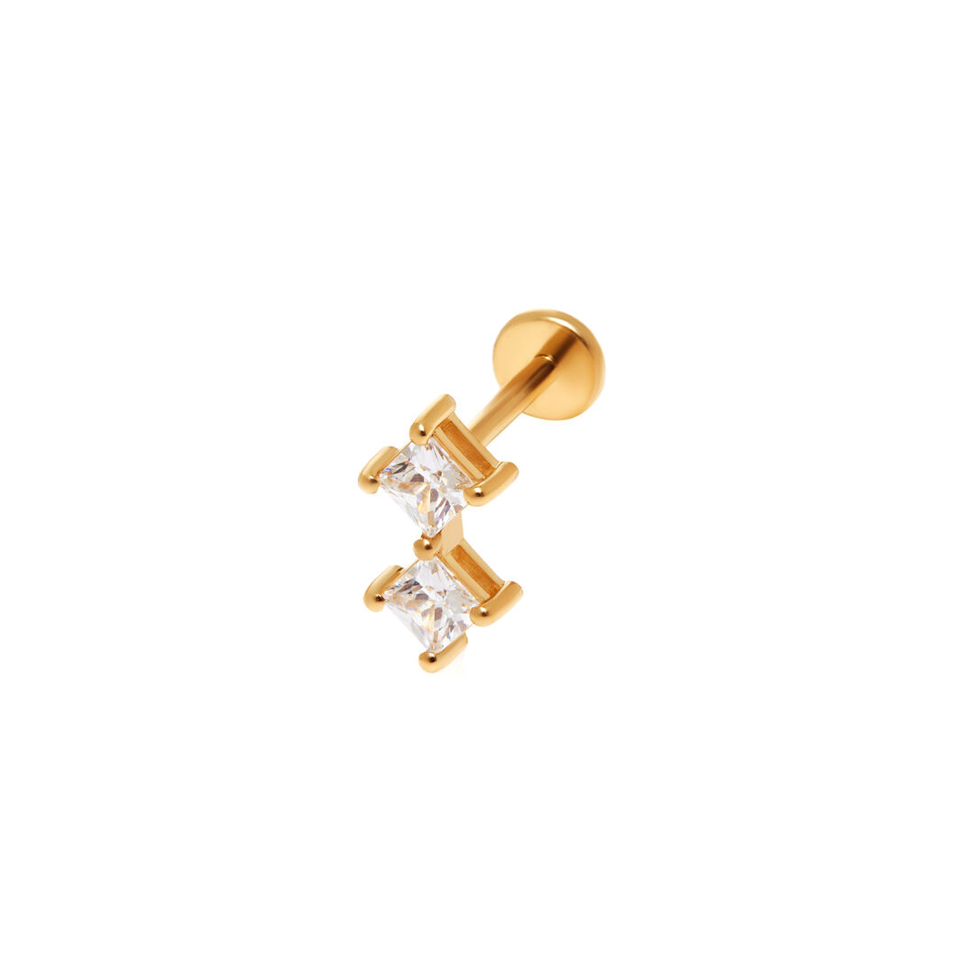 Лабрет Lozenge Stud Earring – Gold VIVA LA VIKA фото 1