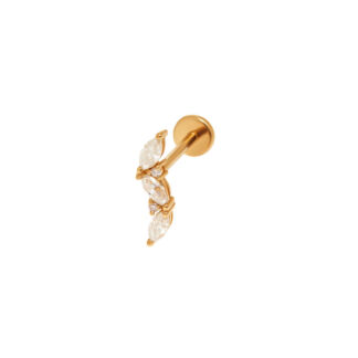 Лабрет Zipper Stud Earring – Gold VIVA LA VIKA