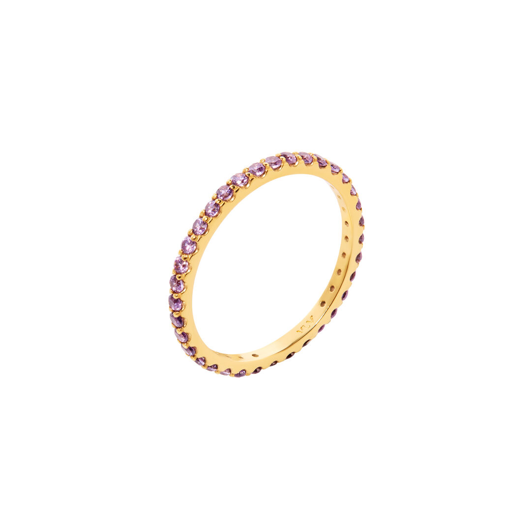 Кольцо Pave Tiny Ring - Gold Amethyst VIVA LA VIKA фото 1