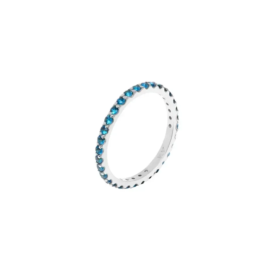 Кольцо Pave Tiny Ring - Silver Blue VIVA LA VIKA фото 1