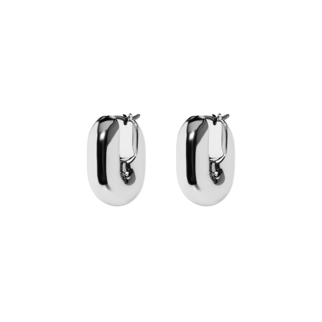 Серьги Puffy U-Link Earring - Silver JENNY BIRD фото 1