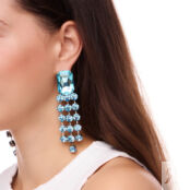 Серьги Blue Crystal Earrings FREE FORM фото 3