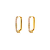 Серьги Gold Crystal Pave Earrings FREE FORM фото 1