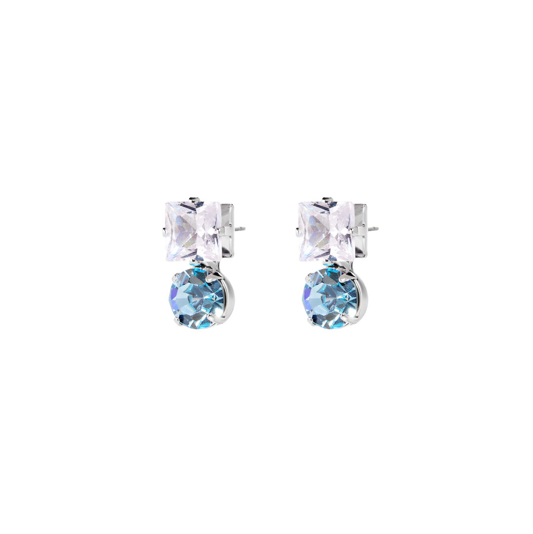 Серьги Geometric Turquoise Crystal Earrings FREE FORM фото 1