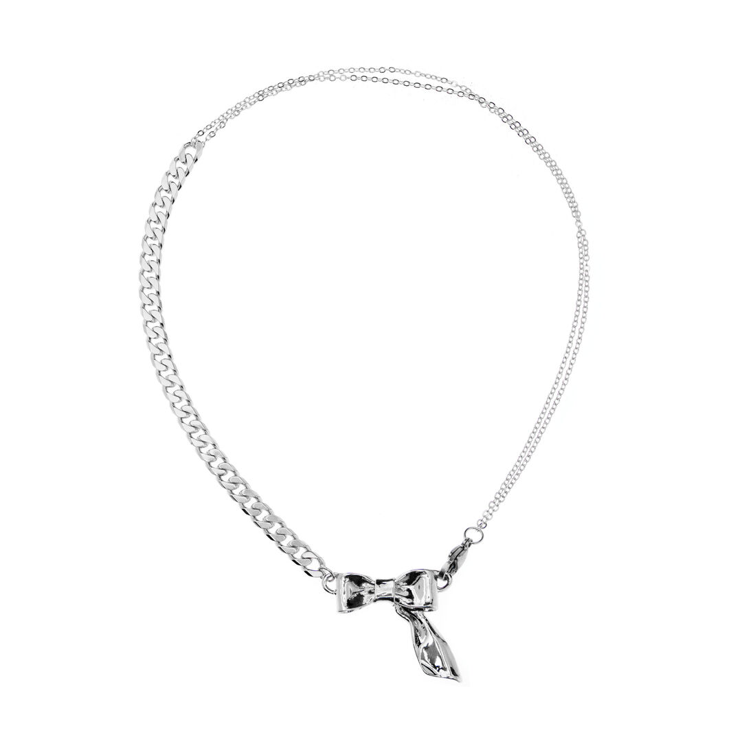 Колье Silver Chain Necklace With A Bow FREE FORM фото 1