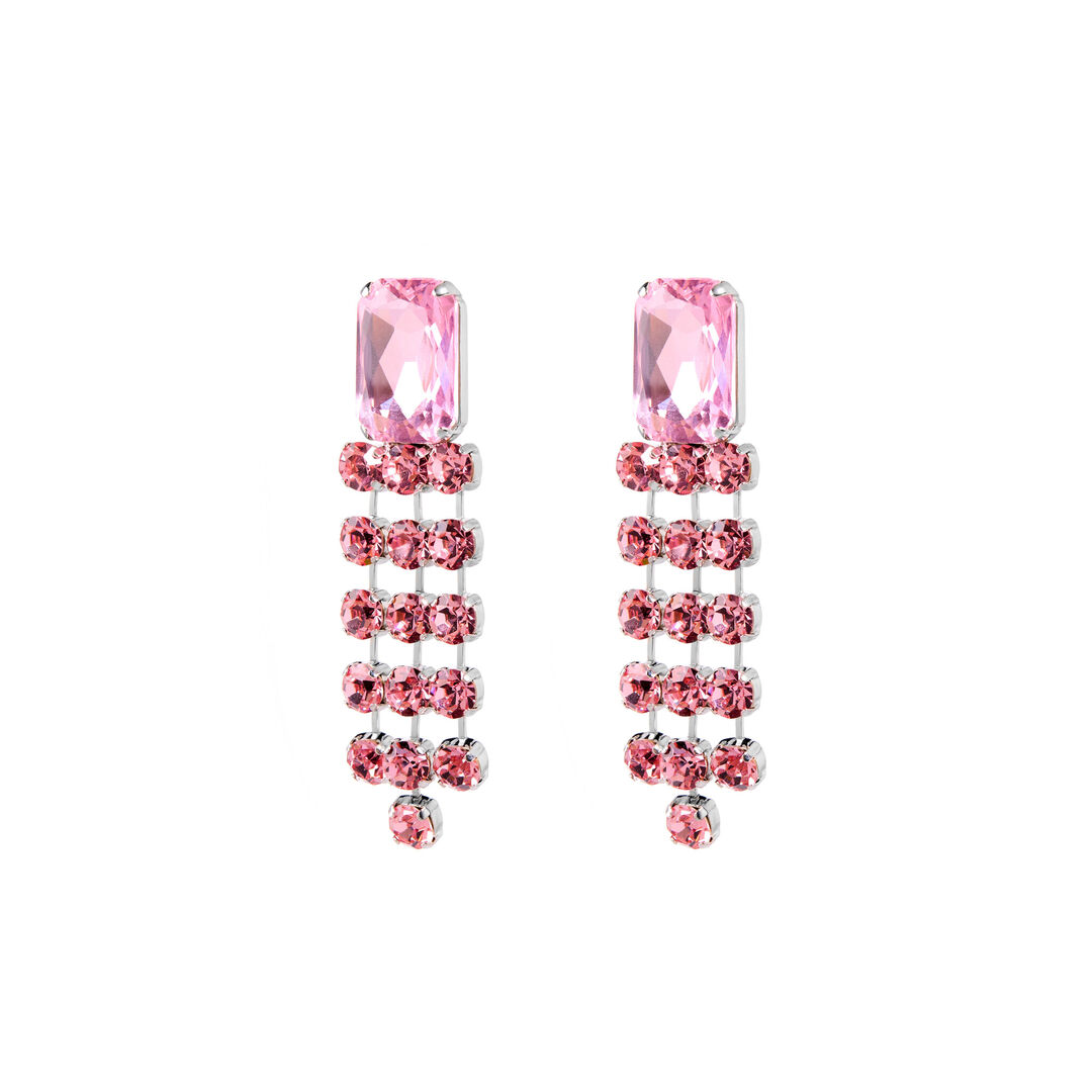 Серьги Pink Crystal Earrings FREE FORM фото 1