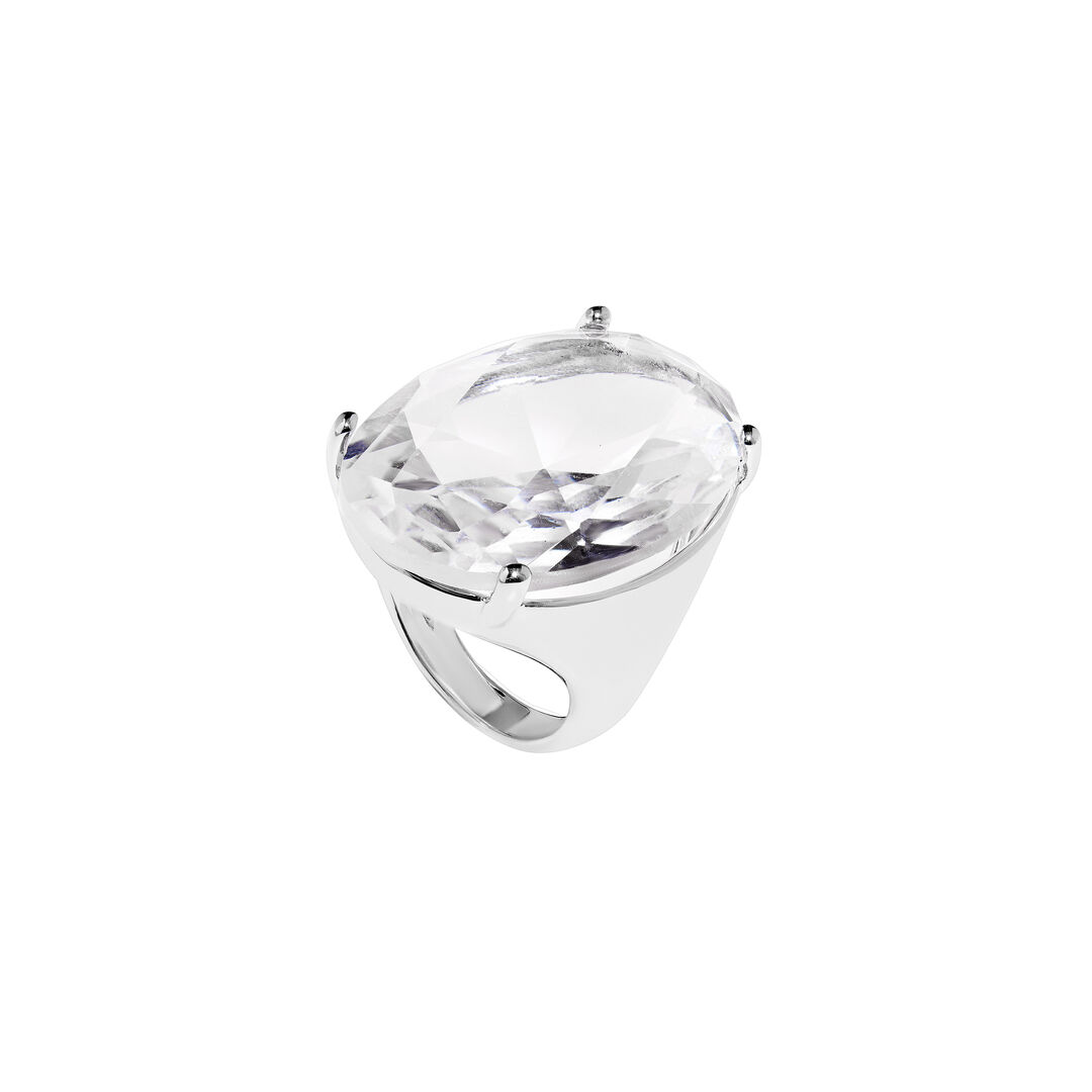 Кольцо Silver Ring With A Massive Oval Crystal FREE FORM фото 1