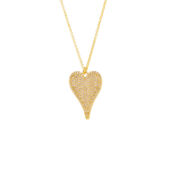 Колье Gold Necklace With A Textured Heart FREE FORM фото 3