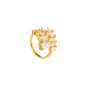 Кольцо Golden Double Ring With Crystals FREE FORM фото 1