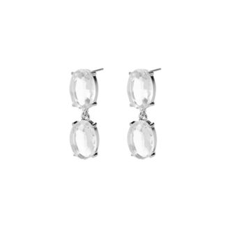 Серьги Silver With Two Symmetrical Crystals Earrings FREE FORM