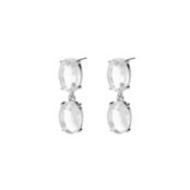 Серьги Silver With Two Symmetrical Crystals Earrings FREE FORM фото 1