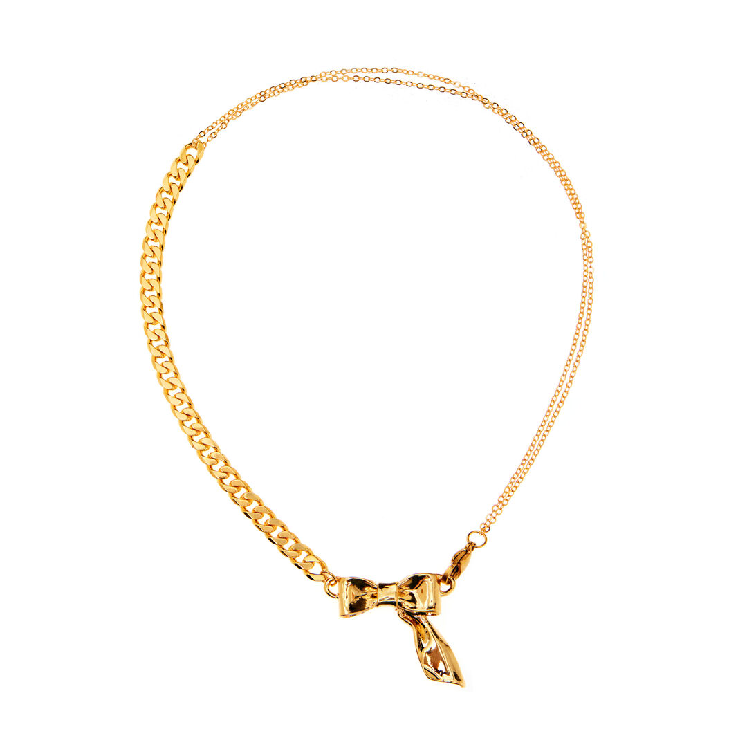 Колье Golden Chain Necklace With A Bow FREE FORM фото 1