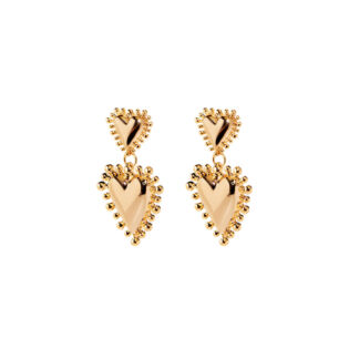 Серьги Gold Three-Dimensional Earrings With Hearts FREE FORM