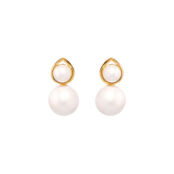 Серьги Gold Earrings With Two Mismatched Pearls FREE FORM фото 3