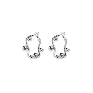 Серьги Silver Earrings With Spheres FREE FORM