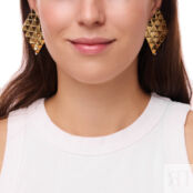 Серьги Gold Square Shaped Earrings FREE FORM фото 2