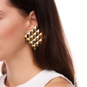 Серьги Gold Square Shaped Earrings FREE FORM фото 3