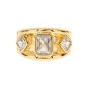 Кольцо Baguette Bezel Signet Ring – Gold LUV AJ фото 1