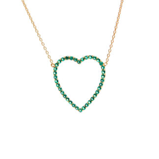 Колье Gold Heart Necklace – Green VIVA LA VIKA