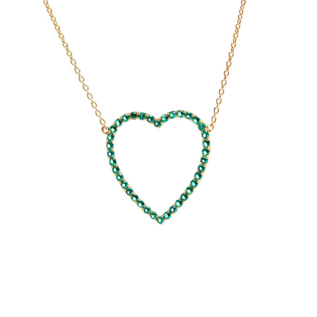 Колье Gold Heart Necklace – Green VIVA LA VIKA фото 1