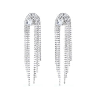 Серьги Large Floating Crystal Earrings – Silver DÉJÀ VU