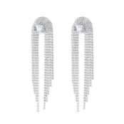 Серьги Large Floating Crystal Earrings – Silver DÉJÀ VU фото 1